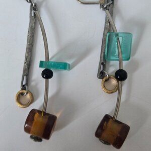 Modernist Anne Marie Chagnon Dangle Earrings